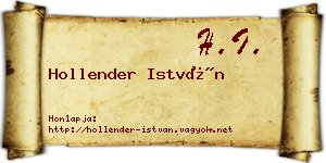 Hollender István névjegykártya