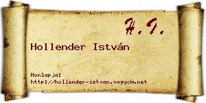 Hollender István névjegykártya